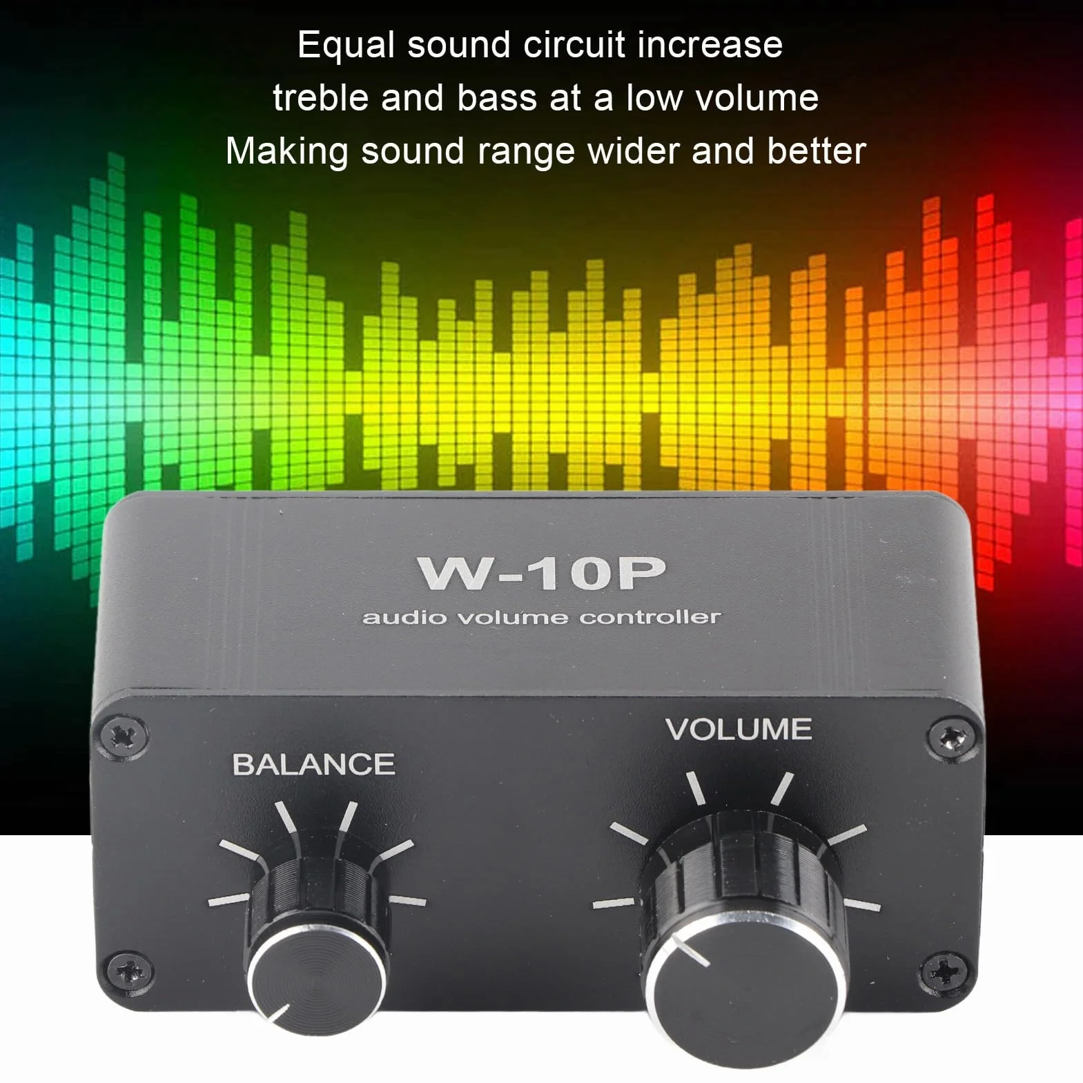 Controlador de Volumen de Audio Estéreo, Mini Atenuador Pasivo Estéreo con Entrada/Salida de 3,5mm, Señal sin Pérdidas, Carcasa de Aleación de Aluminio