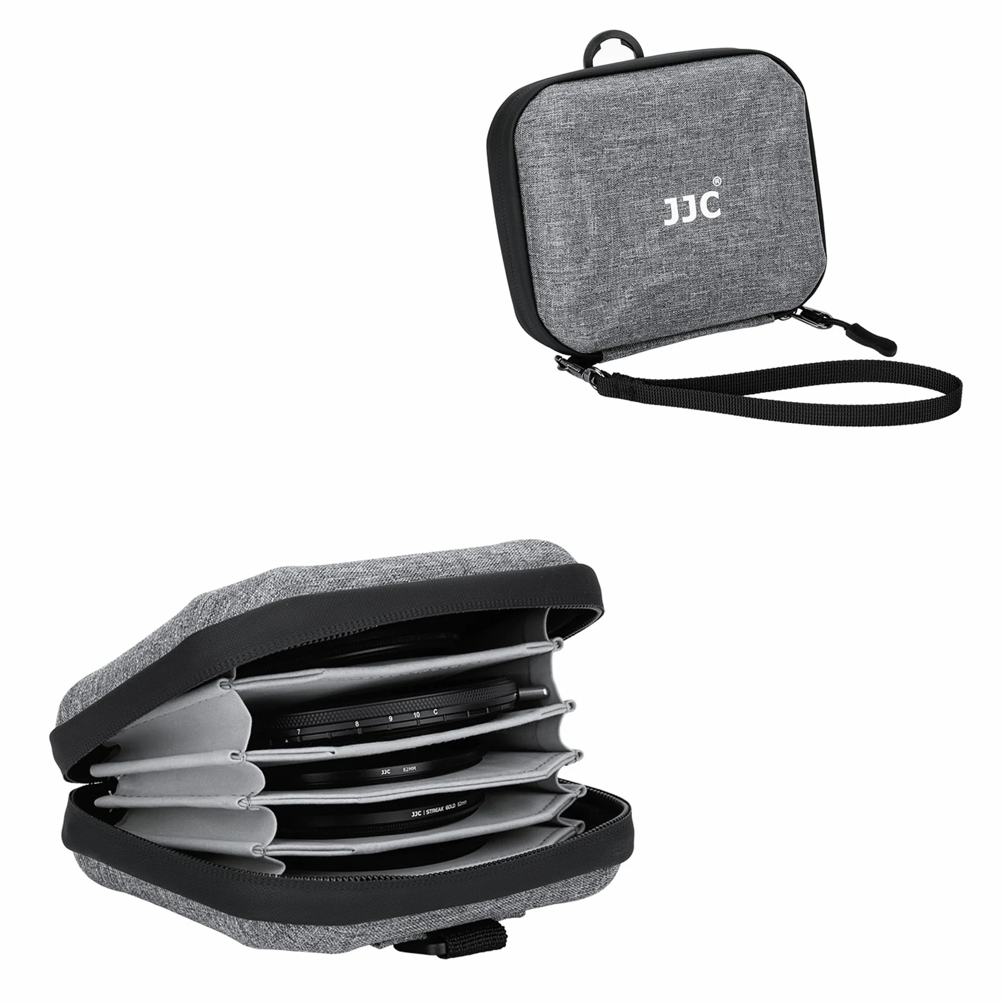 JJC Estuche compacto para filtro de cámara, bolsa para filtro de lente, funda de transporte para 4 filtros de hasta 95 mm, bolsa para cinturón, resistente al agua y al polvo, para filtro redondo ND UV