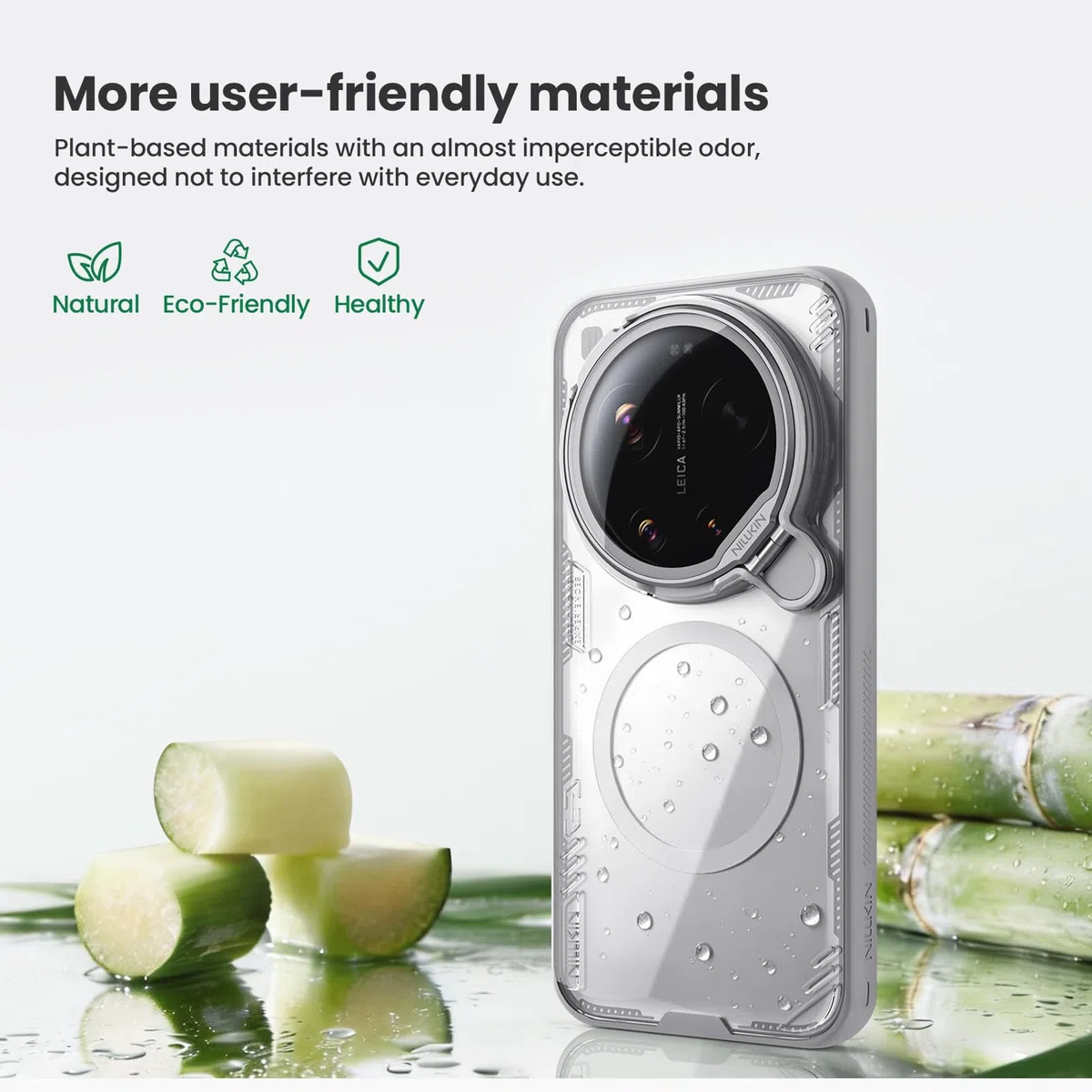 COQUE Funda magnética Transparente para Xiaomi 17 Ultra, Cubierta de Espejo Transparente de Alta definición, Anillo magnético Fuerte N52 Incorporado, Fundas Delgadas para Xiaomi 17 Ultra-Gris