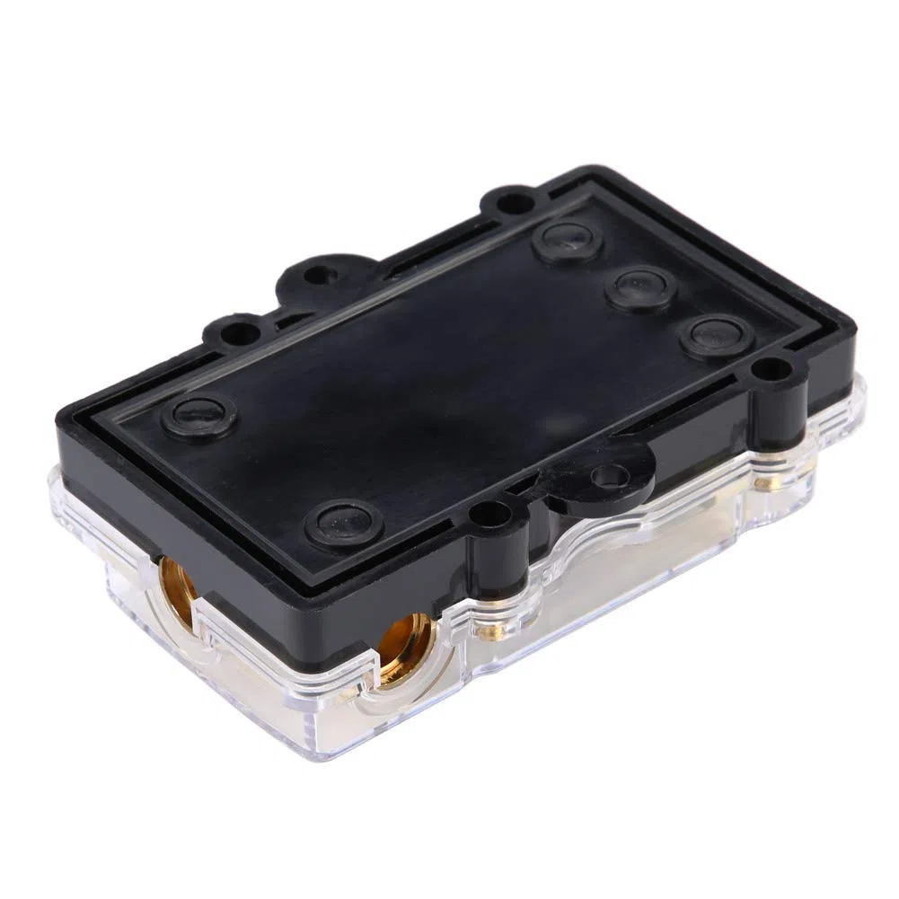 Portafusibles de Cuchilla para Automóvil, 24V 60A, 3 Salidas, con Cubierta Protectora, para Circuito Audio Estéreo