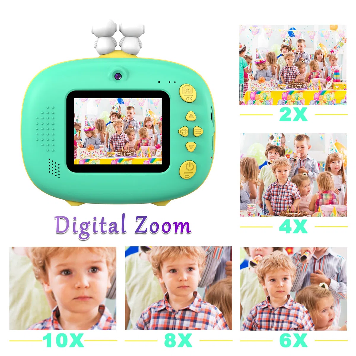 Uleway Cámara Fotos Infantil Instantánea para Niños, Cámaras Digitales de Fotos con Pantalla de 2.4 ", con Papel de Impresión Tarjeta SD de 32GB, Regalos Juguete para Niños y Niñas 3 a 12 Años (Verde)
