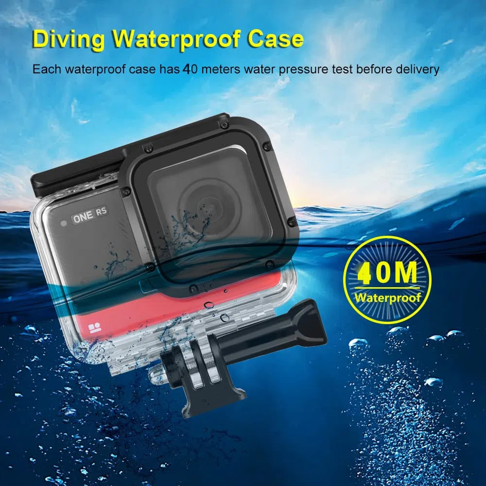 Carcasa Impermeable para insta360 One RS 4K, cámara de acción Sumergible, Cubierta submarina