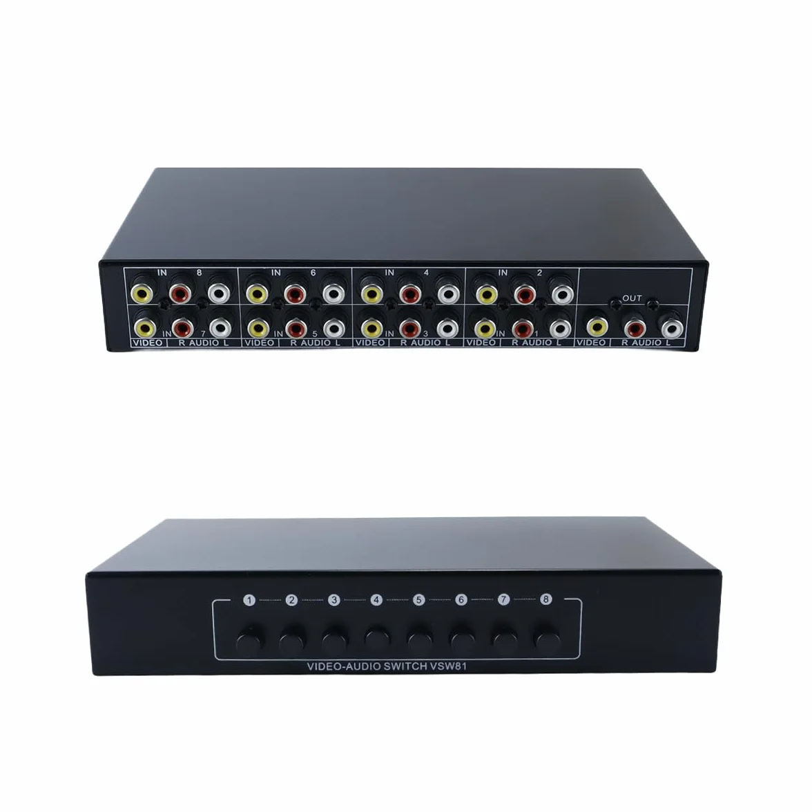 Conmutador AV De 8 Puertos, 8 Entradas Y 1 Salida, Divisor Compuesto AV Para HDTV, LCD, DVD, Consolas De Juegos