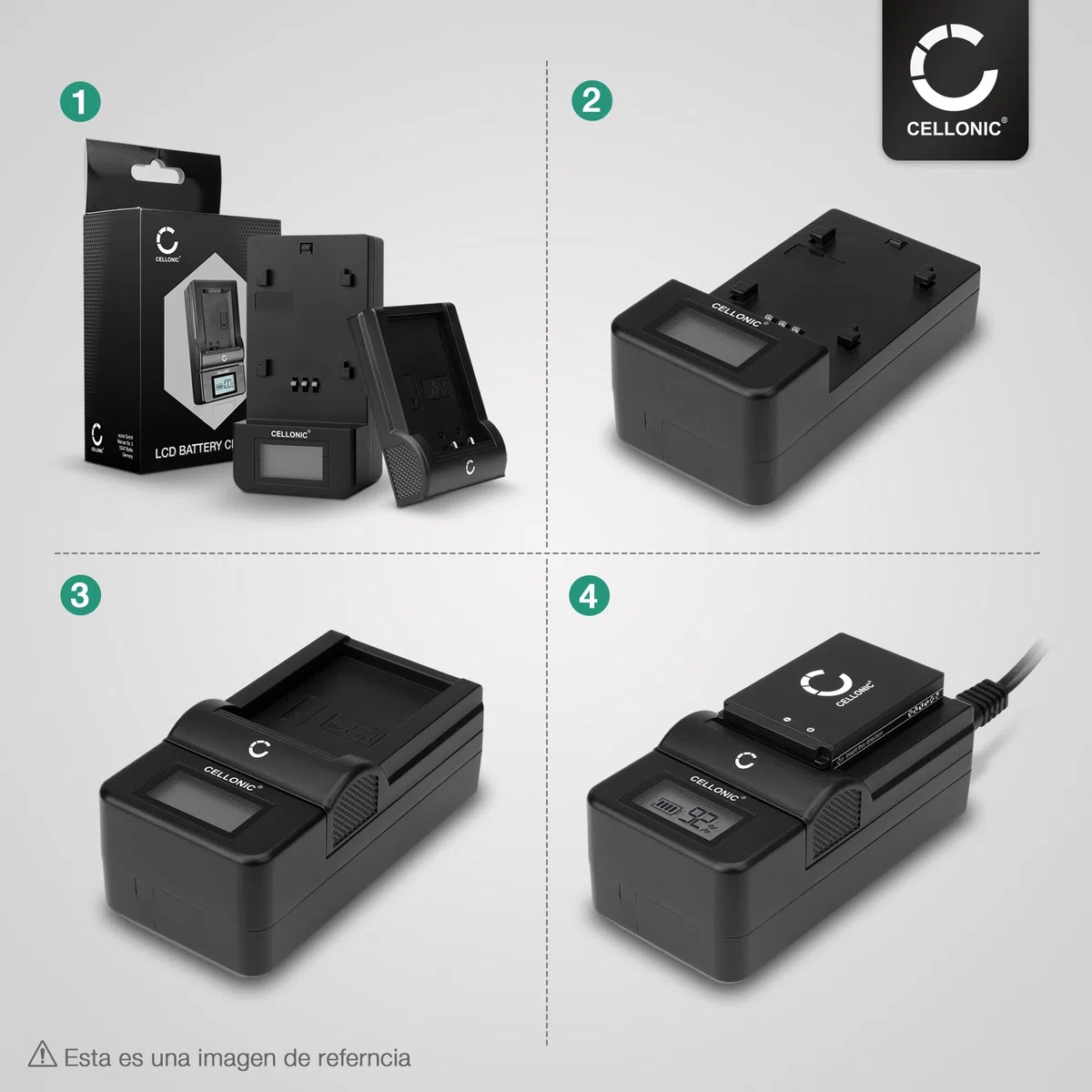 CELLONIC Cargador MH-27-29 Compatible con, Alimentación para Batería EN-EL20 -EL20a, Alimentador con Pantalla LED, Cable Carga rápida