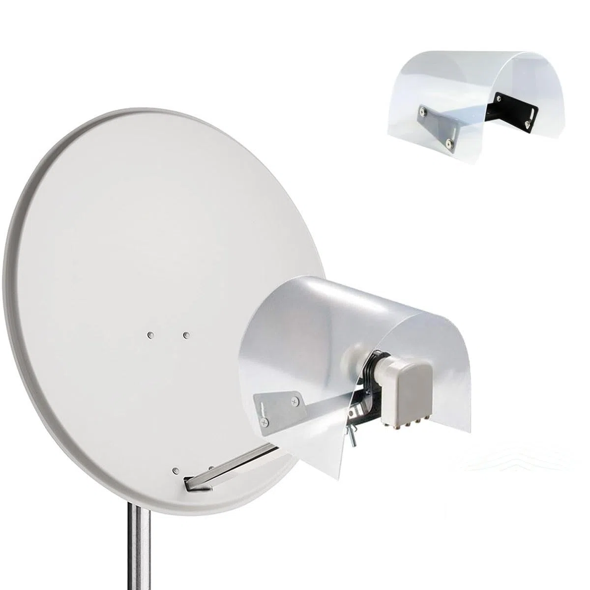 ZEHNDER LNB - Tapa de protección contra la intemperie para 2 LNBs, LMB de protección contra la intemperie, protección contra el granizo, nieve, lluvia, LMB