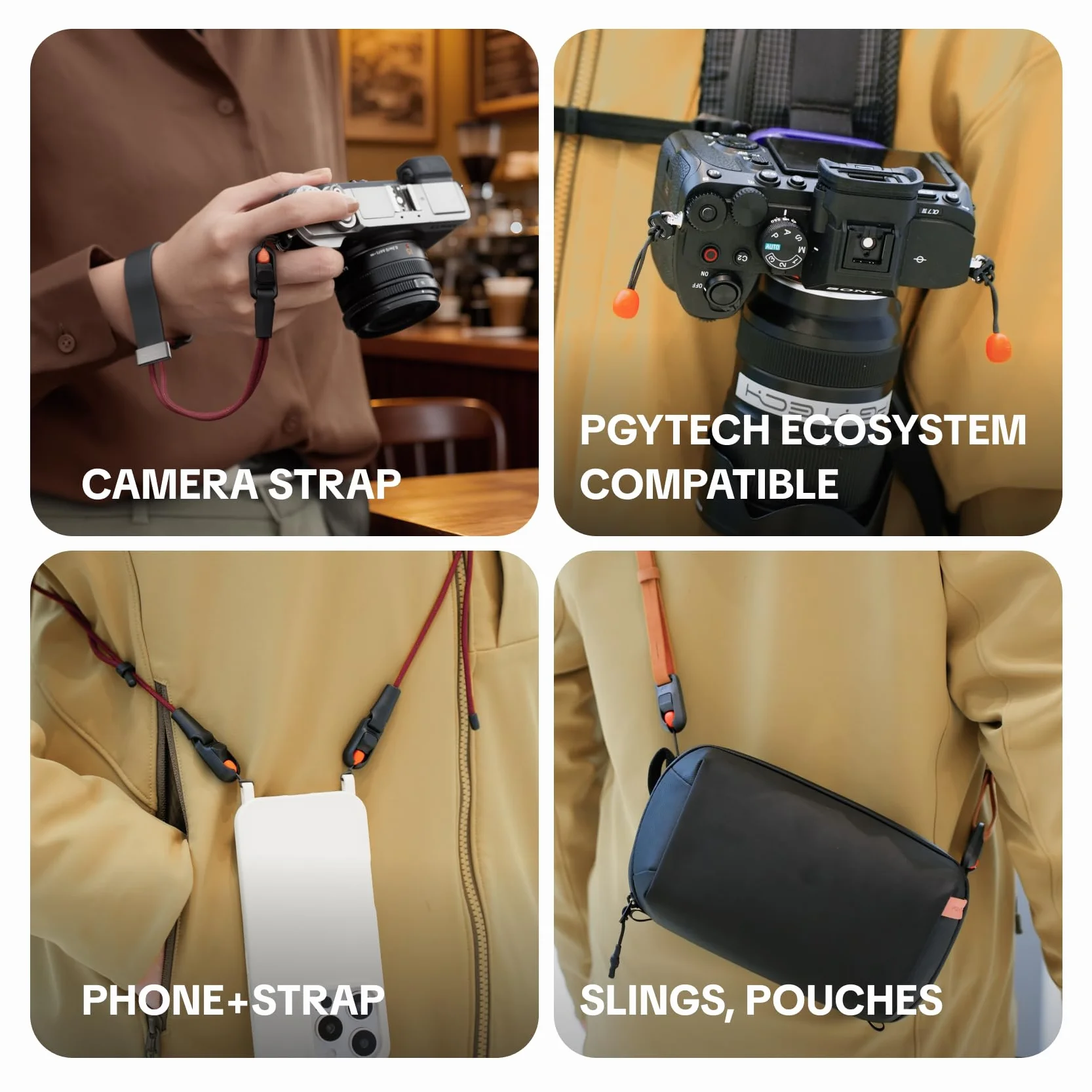 PGYTECH Juego de Conectores Rápidos con Cuentas de Liberación Rápida para liberación rápida de cámara, se puede utilizar con correa para cámara, correa de muñeca o correa de mochila
