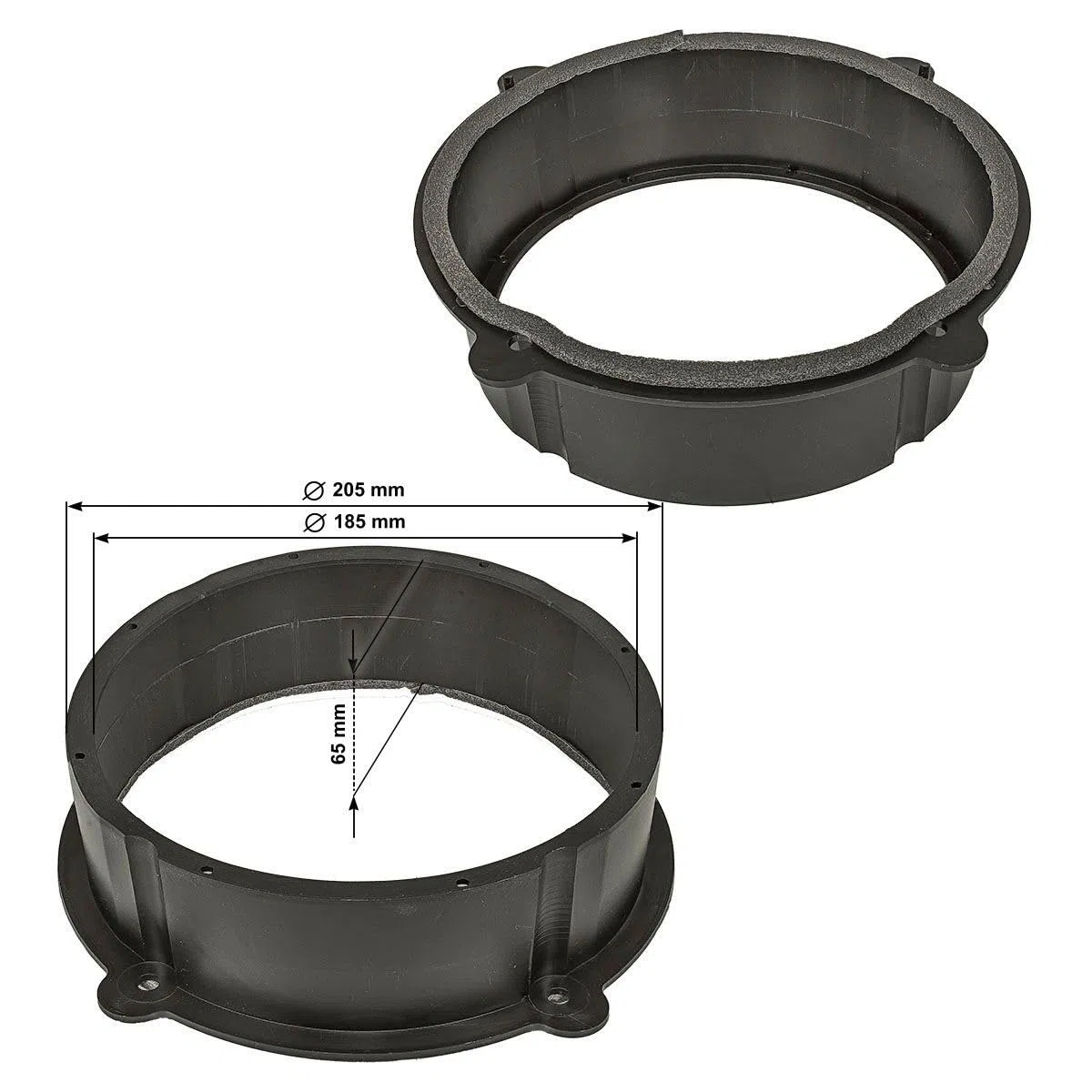 tomzz Audio 2803-022 Altavoz Anillos Adaptador Soportes compatibles con Audi TT 8J 2006-2014 Q7 4L de 2005 Puerta Delantera para 200mm DIN Altavoces
