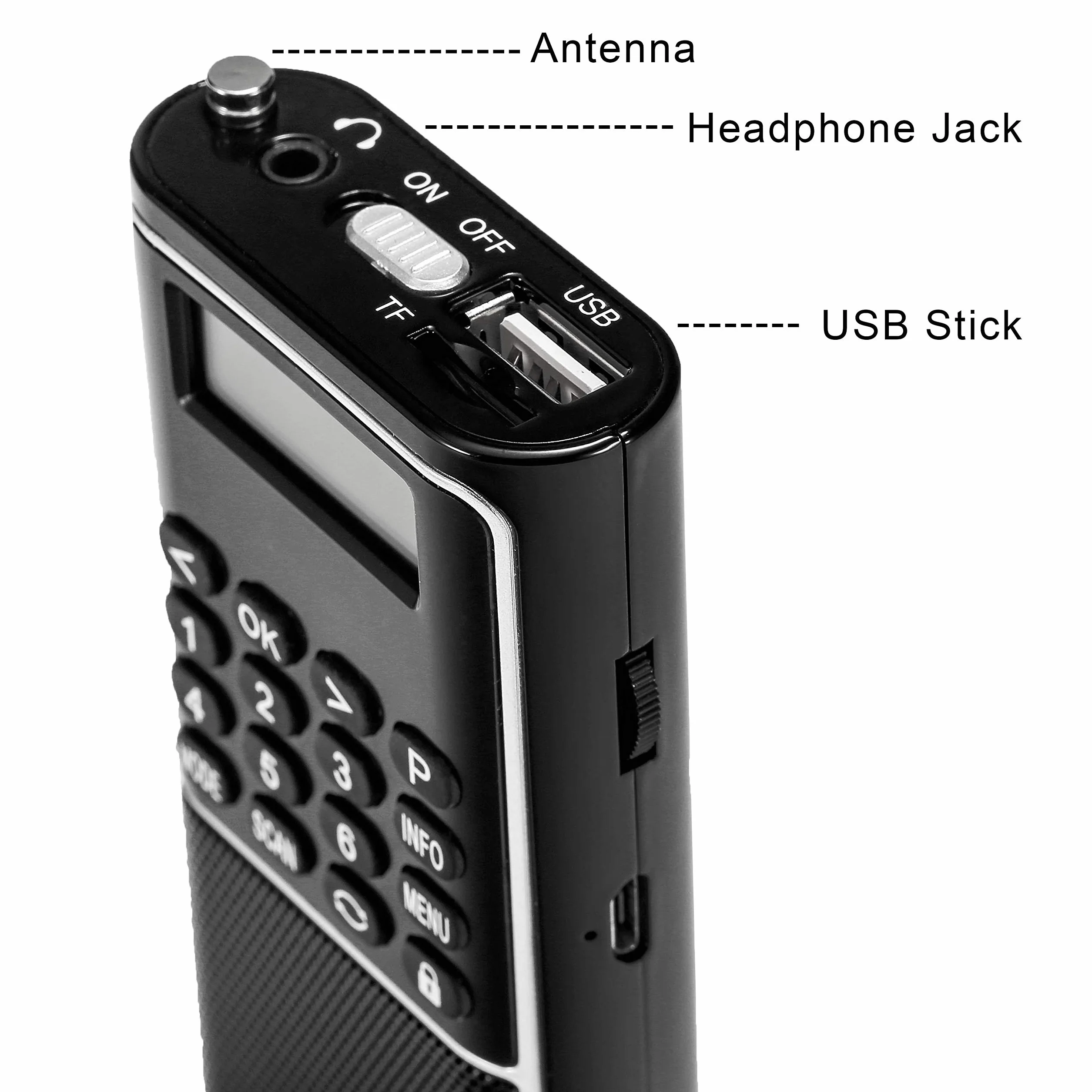Raddy RD23 Radio Digital Portátil Dab/Dab+ con Bluetooth, 110 Estaciones Guardadas, Radio FM, Recargable por USB-C, Radio de Bolsillo con Pantalla Clara para Casa y Viaje (Negro)