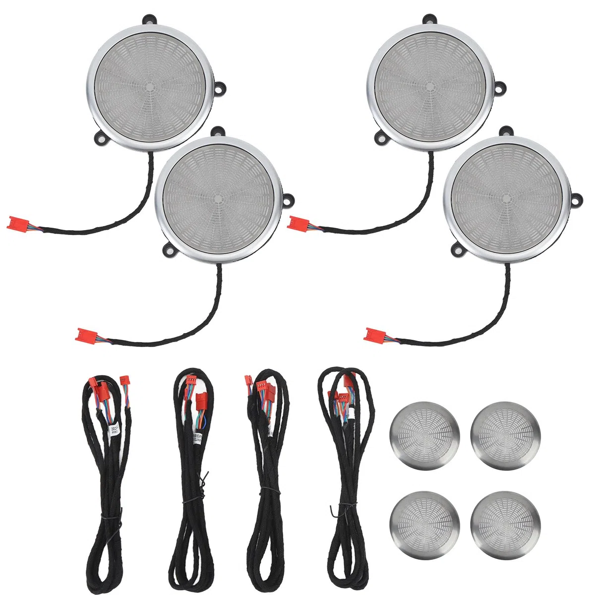Cubierta de Altavoz de Puerta de Coche, KIMISS Cubierta de Altavoz de Audio de Coche Cubierta de Altavoz de Luz Ambiental de Puerta de Cromo Mate para Range Rover Sport L494 2014