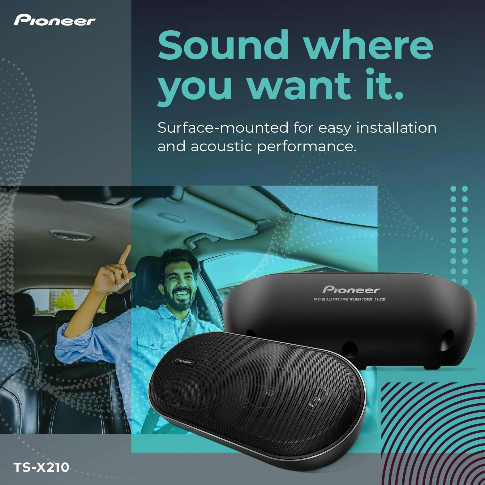 Pioneer TS-X210 - Altavoces para Coche de 3 vías con 100 W de Potencia máxima (par)