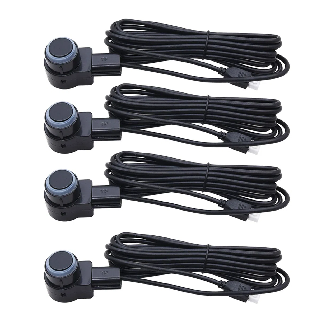 KAOLALI Sensor Coche Aparcamiento Universal 4 Sensores Kit sensores Aparcamiento Coche Sistema de Sensor de Estacionamiento, Kit de Alarma de Audio de Marcha Atrás (Negro)