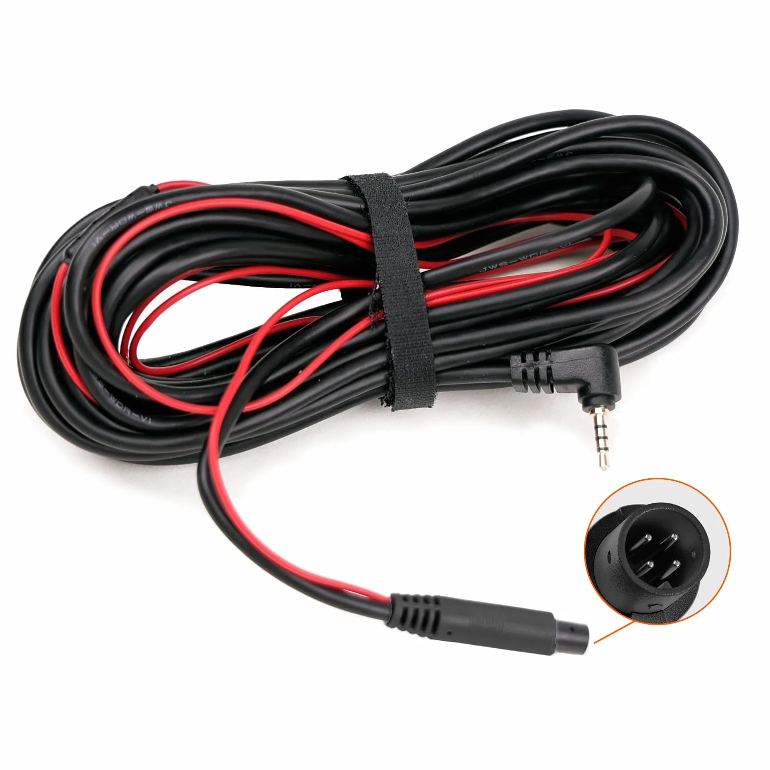 WOLFBOX 33FT / 9m Cable de Repuesto Más Largo para Cámara Trasera para G840S/G840H/G850/G900/G930/i07 Cámara de Tablero con Espejo (4 Pines, 2.5 mm)