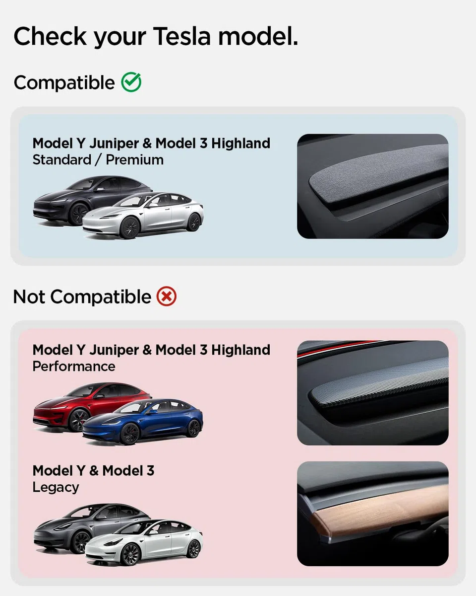 Spigen Tesla Model Y Juniper 2025~ & Model 3 Highland 2024~ (Solo Standard & Premium, NO Compatible con Performance) Soporte Movil Coche MagSafe, Accesorios Tesla Compatible con iPhone 17 17e 16 15 13