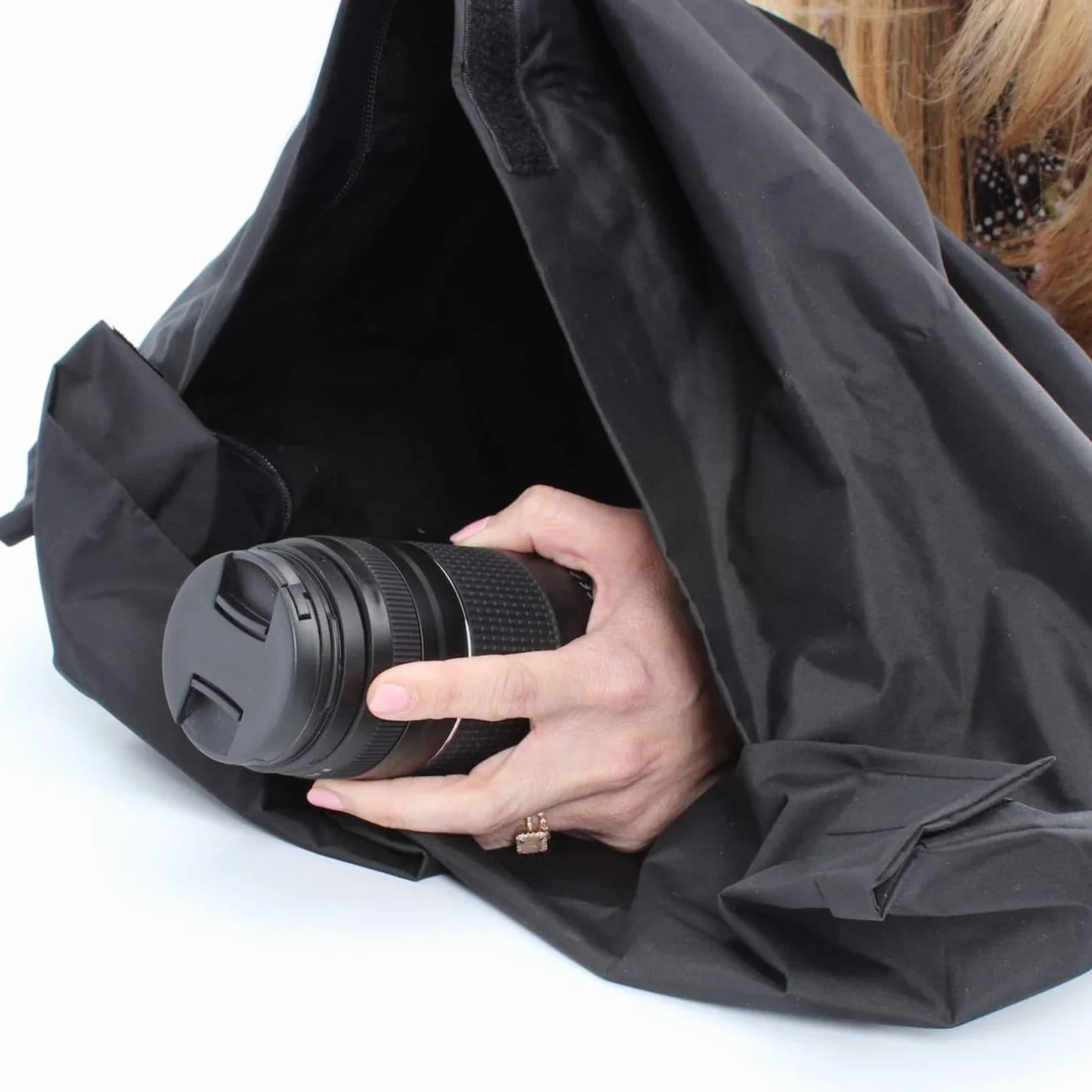 VANZAVANZU Bolsa para Cambio de Película Cuarto Oscuro - 60 x 55 cm Tejido de Algodón Grueso Material Antiestático para Cambio de Película Revelado Pro Fotografía Suministros