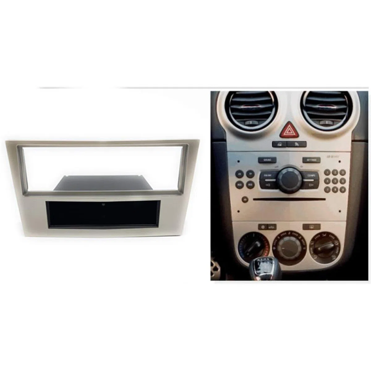 sound-way Kit de Montaje Marco para Radio Adaptador 1 DIN Compatible con Opel Astra H/Antara/Corsa D/Zafira B Champagne