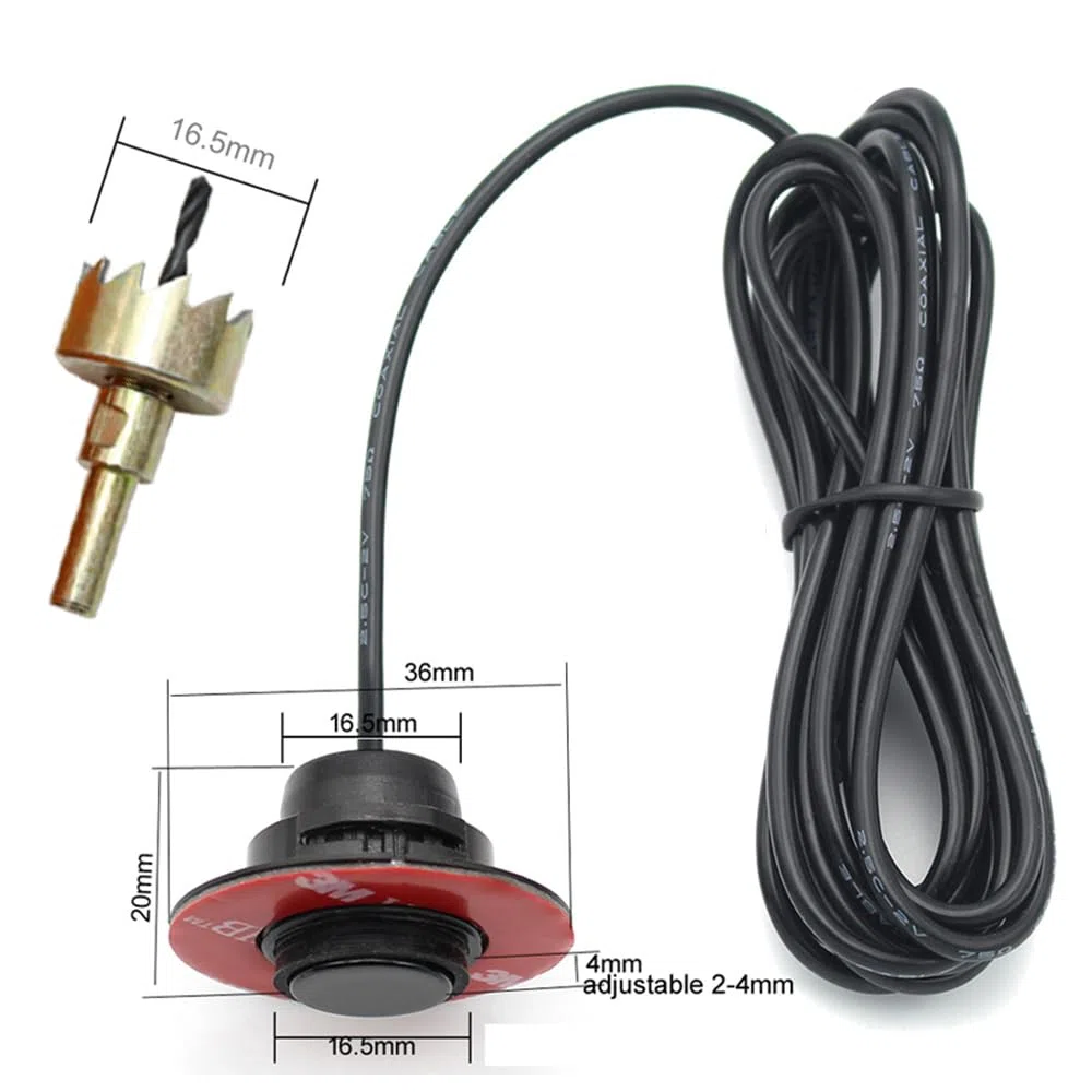 KAOLALI Sensor Coche Aparcamiento Universal 4 Sensores Kit sensores Aparcamiento Coche Sistema de Sensor de Estacionamiento, Kit de Alarma de Audio de Marcha Atrás (Negro)