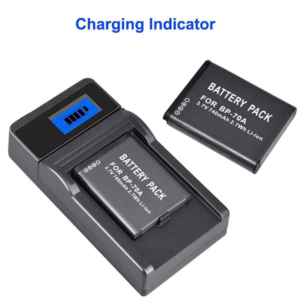 CITYORK (Paquete de 2) BP-70A Batería de Repuesto y Cargador para Samsung DV150F ES65 ES67 ES70 ES80 MV800 PL20 PL80 PL120 PL170 PL200 SL605 SL630 ST65 ST95 ST66 ST76 ST80 ST90 ST100 ST6500 BP-70A