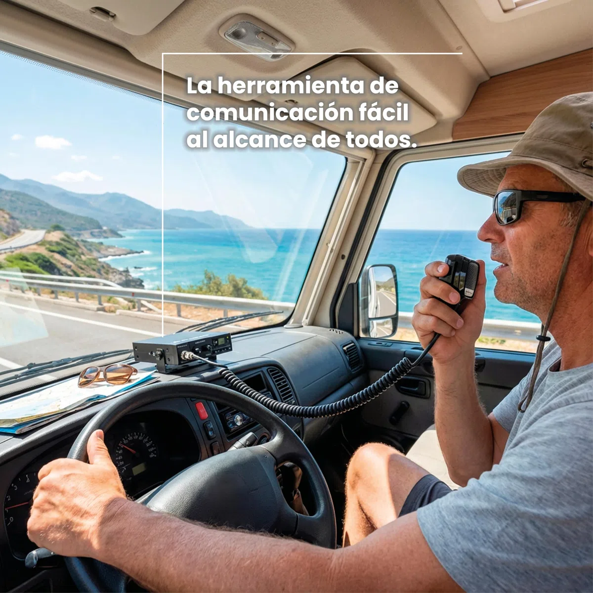 Midland Alan 100 Plus B C442.12 - Radio CB de Coche, 40 Canales Am/FM para Camiones y Caravanas, Emisora con Micrófono de 4 Pines, Pantalla de Canales, Squelch y Botones Up-Down, Negra