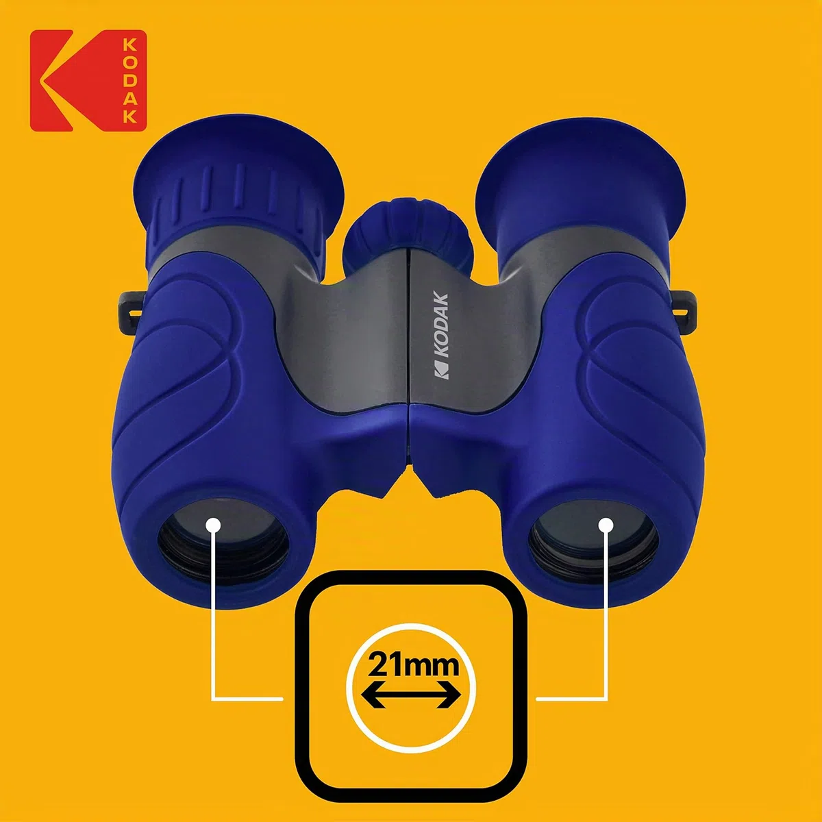 KODAK Jumelle Enfant BCS100 - Jumelle Binoculaire Compact pour Enfants, Gomme Souple, Ergonomique, Sangle et Housse de Transport Inclus, Grossissement 8X – Bleu