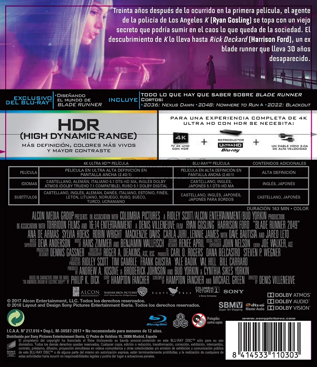 Blade Runner 2049 (4K Ultra-HD + BD) [Blu-ray]