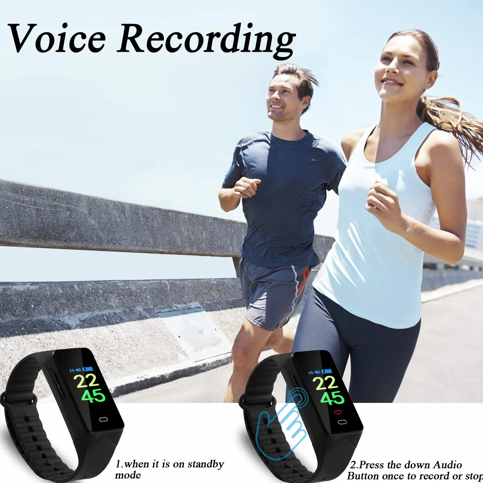 OTADUG Cámara Espía 1080P, Cámara Espía Oculta con Grabación de Audio y Vídeo, Mini Cámara Oculta con Tarjeta SD de 16GB, Mini Camaras de Vigilancia de Pulsera con Visualización de La Hora