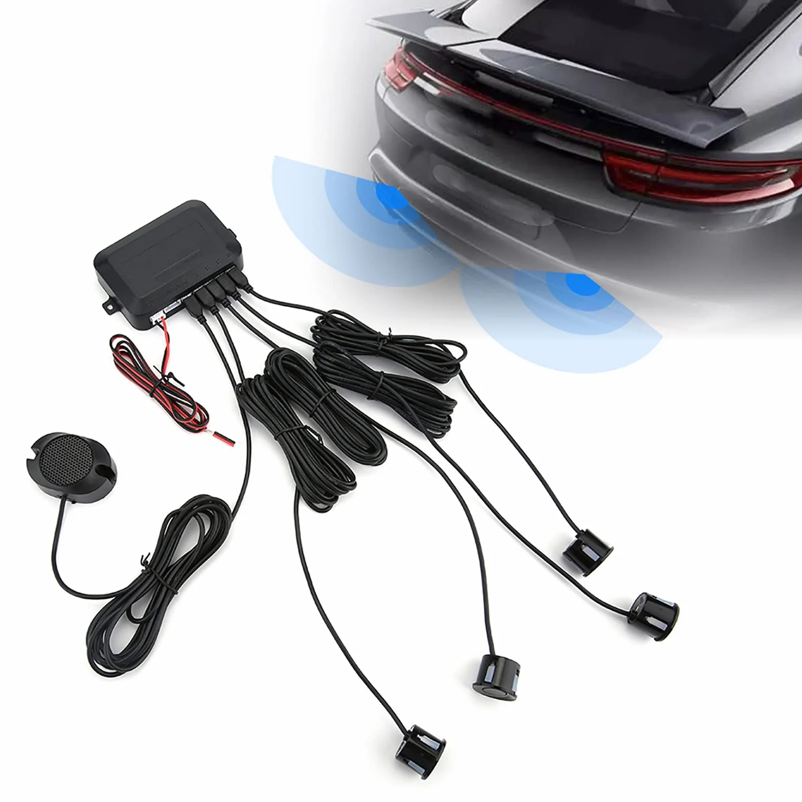 Sensor de Estacionamiento de Advertencia, Sensor de Estacionamiento para Automóvil, Kit de Radar de Marcha Atrás, de Sonda Indicadora de Sonido de Advertencia 12V