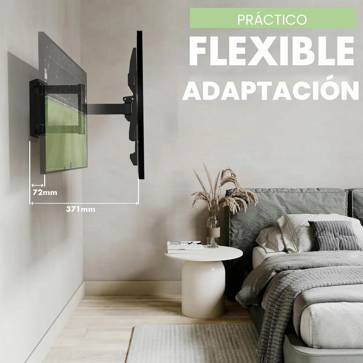 Soporte de Pared para TV 32-85 Pulgadas - Inclinación y Giratoria – MAX VESA 600x400mm - Ultra Delgado para Pantallas LED, LCD, Plasma y Curvadas - Capacidad de Carga Máx 60 kg