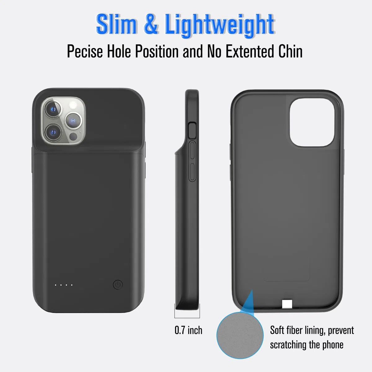 Funda de batería para iPhone 11 Pro [5000mAh] Funda de carga portátil, protectora y recargable para iPhone 11 Pro (5.8 Pulgadas)