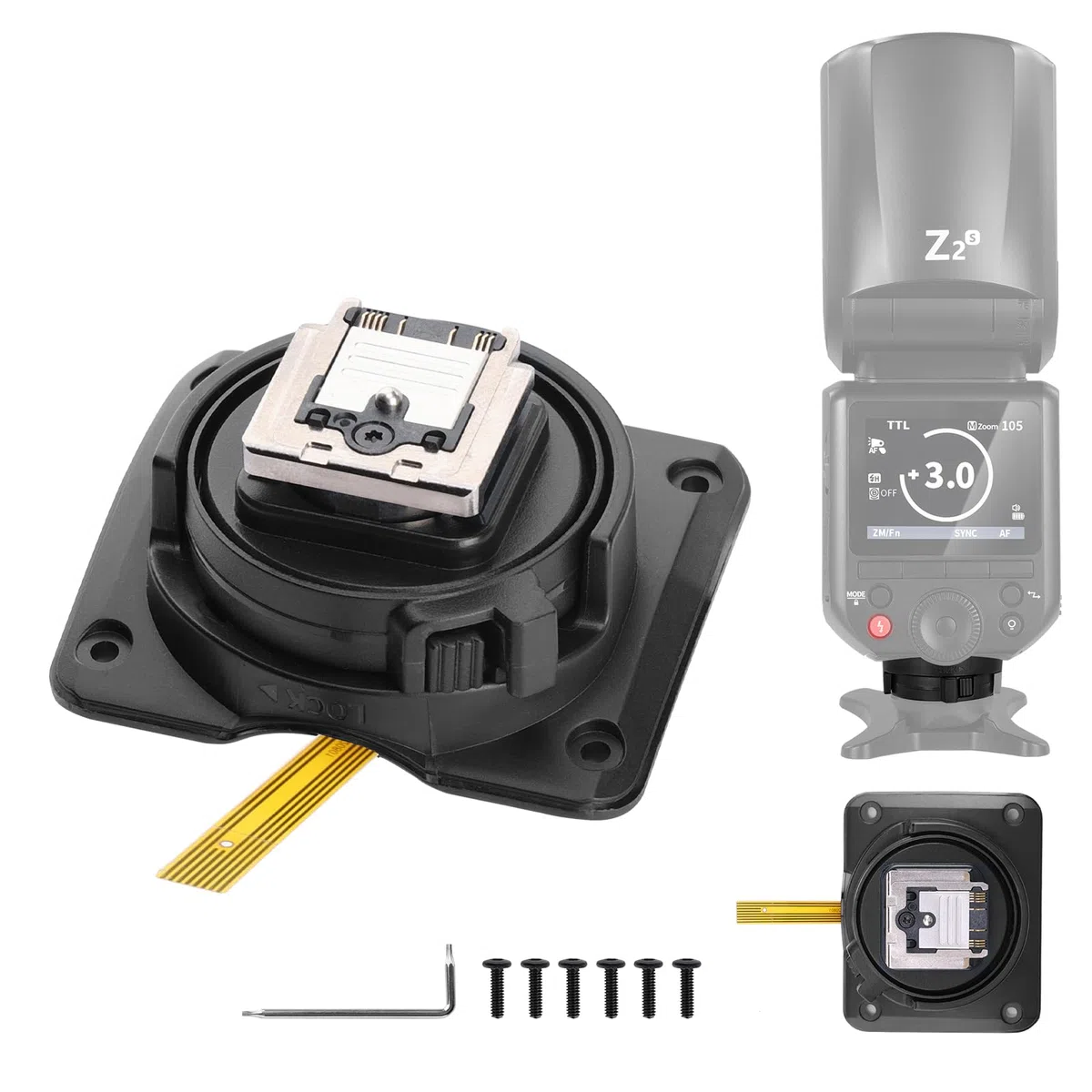 Neewer Z2-S Zapata Repuesto Flash Cabeza Redonda, para Z2-S/Z2Pro-S/Z2II-S Compatible con Sony Camera, Adaptador Zapata Speedlite Pieza Reparación con Interfaz Contacto Metálico Mejorada