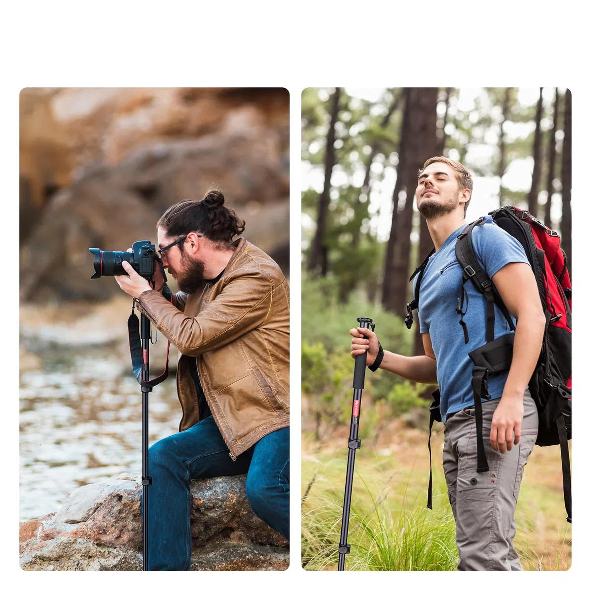 ARTCISE Monopod para cámara, 156 cm, aleación de aluminio, monopié compacto con altura de 4 secciones, soporte de viaje ligero para cámara DSLR, capacidad de carga 15 kg
