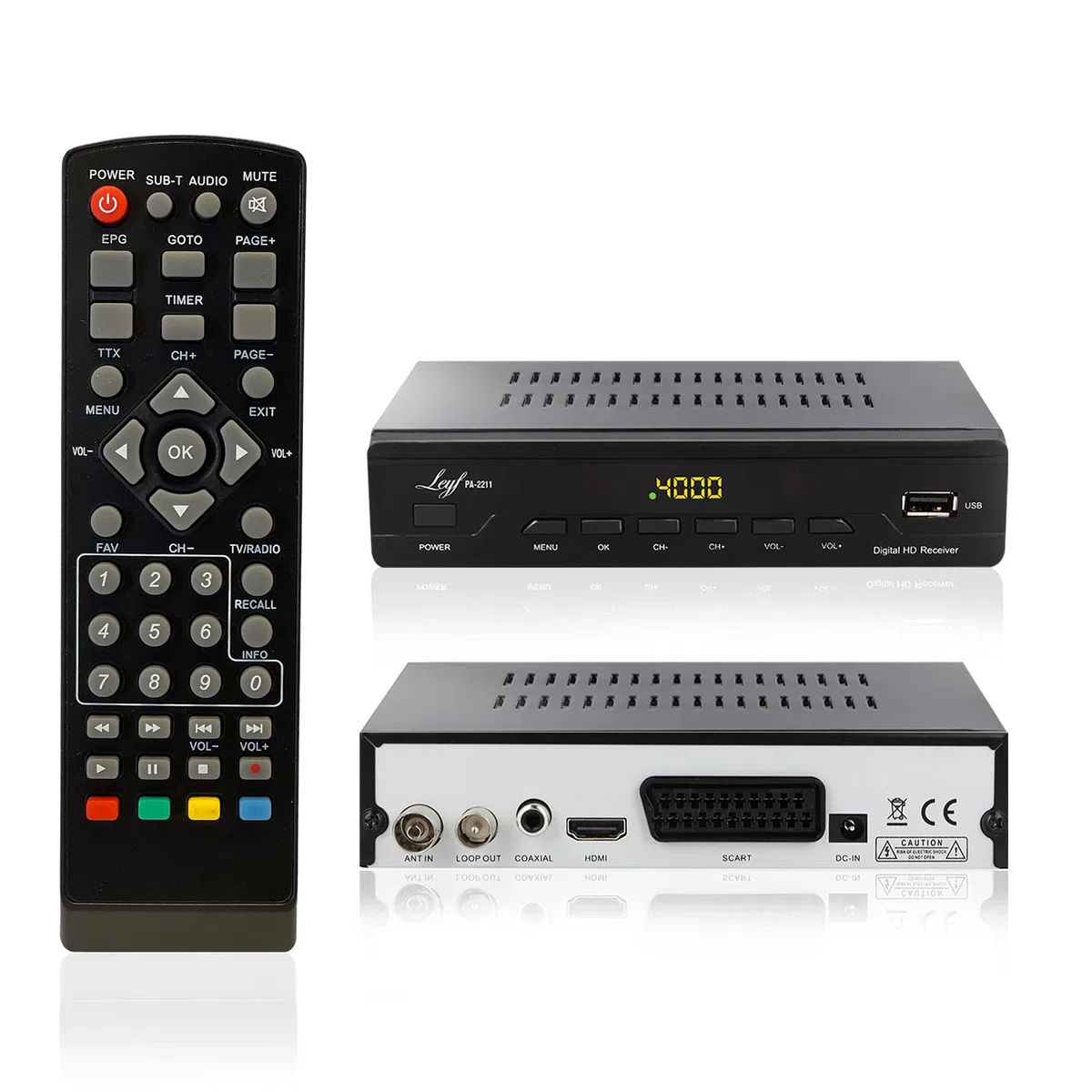 LEYF PA - 2211 Decodificador Digital terrestre - DVB - T2 - Receptor TDT TV Full HD 1080p (HDTV, Scart, USB)