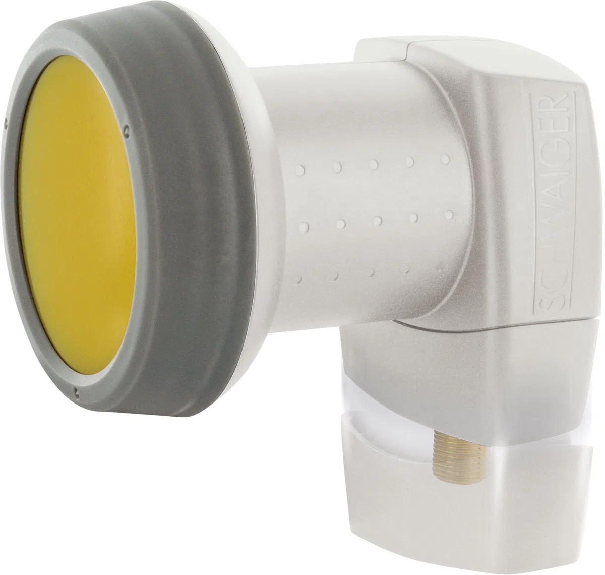 SCHWAIGER 302 Single LNB Low Noise Blockconverter Sun Protect Tapa LNB Digital Resistente al Calor Accesorios para Antenas parabólicas protección contra la Intemperie contactos Dorados Gris Claro