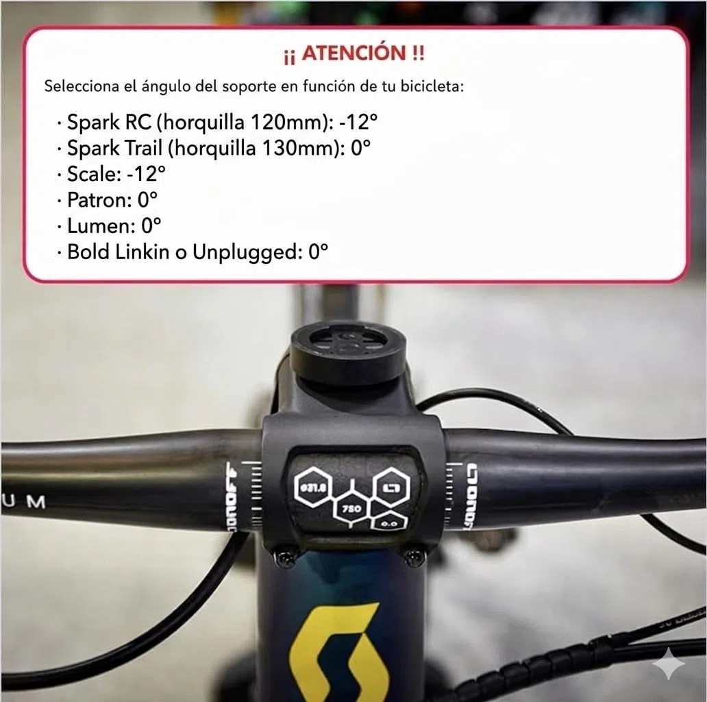 Soporte GPS Compatible con Scott Spark, Patron, Scale y Lumen - Manillar Syncros Fraser IC SL