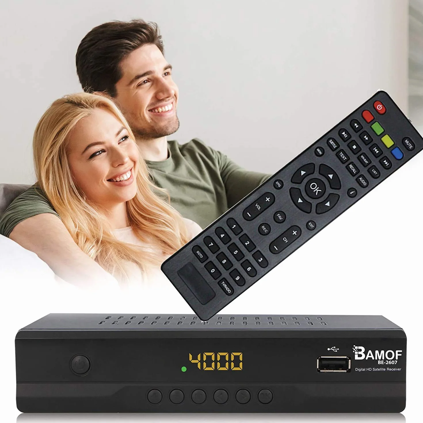 hd-line Bamof BE-2607 - Receptor de satélite Digital (HDTV, DVB-S/S2, HDMI, SCART, 2 USB 2.0, Full HD 1080p) [preprogramado para Astra Hotbir] [Clase energética A+++]