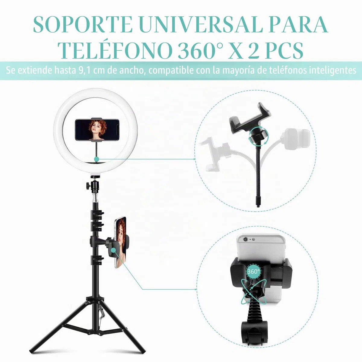 Aro de Luz con Trípode 10", ITSHINY LED Anillo de Luz 3 Colores 11 Brillos Regulables, Wireless Control Remoto y Alimentado por USB, Aro de luz para Movil Fotografía Maquillaje Selfie Youtube