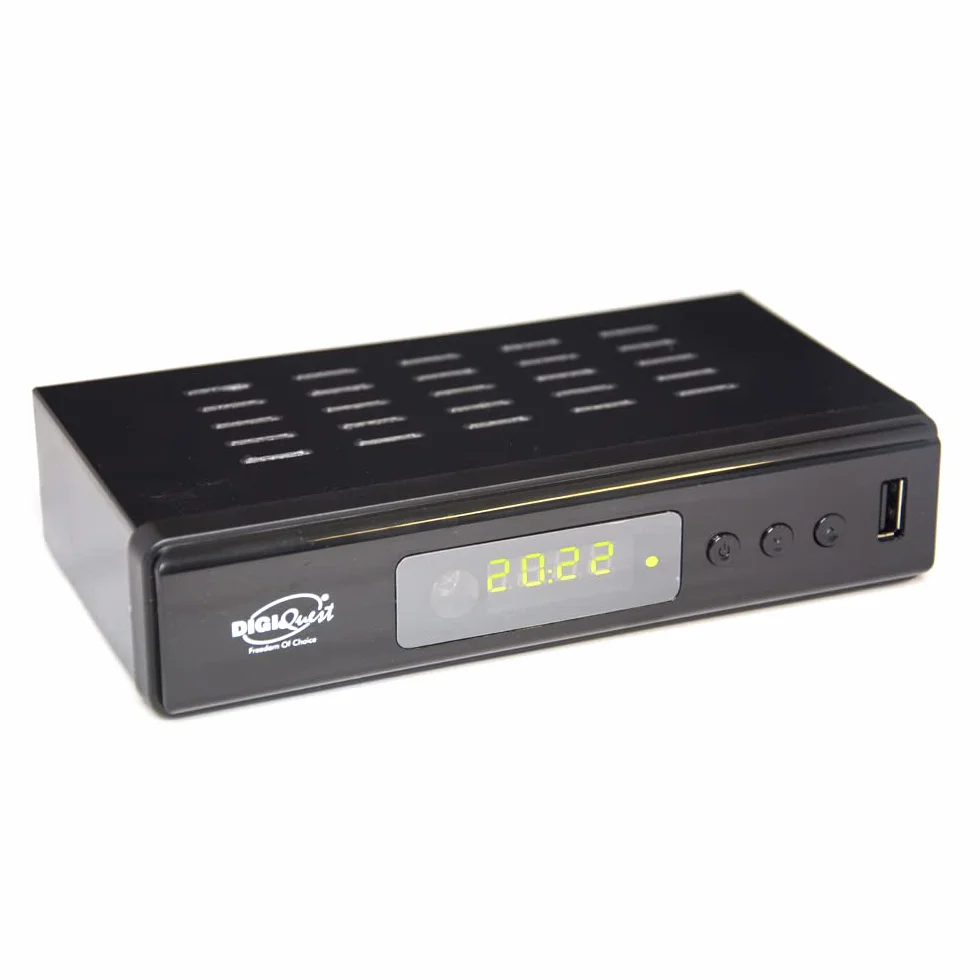 Digiquest Twin Tuner Rec - Decodificador Digital terrestre, DVB-T2, Full HD - Edición pequeña - Función grabadora de vídeo, Negro