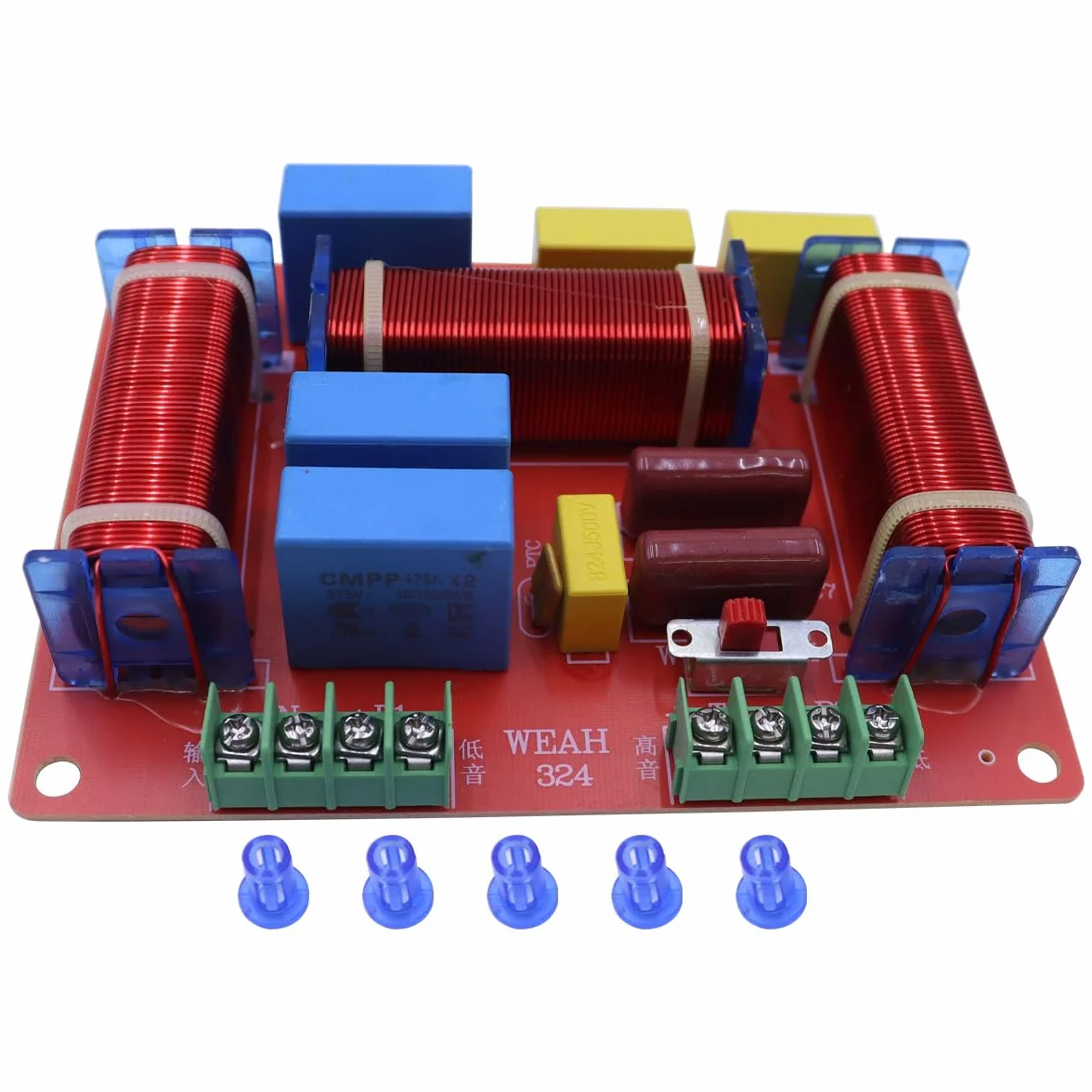 Crossover de altavoz HiFi de 3 vías, 400 W, ajustable de 4 a 8 ohmios, divisor de frecuencia uno alto y dos bajos con filtrado de agudos, graves, medios y graves.