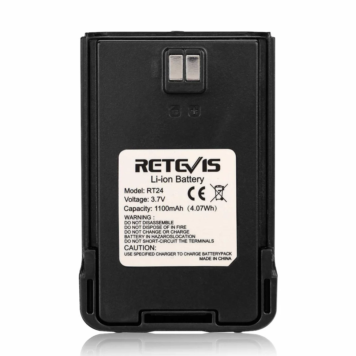 Retevis RT24 Walkie Talkie Batería Li-Ion Original 3.7V 1100mAh Compatible con Retevis RT24 Walkie Talkies (2 Piezas, Negro)