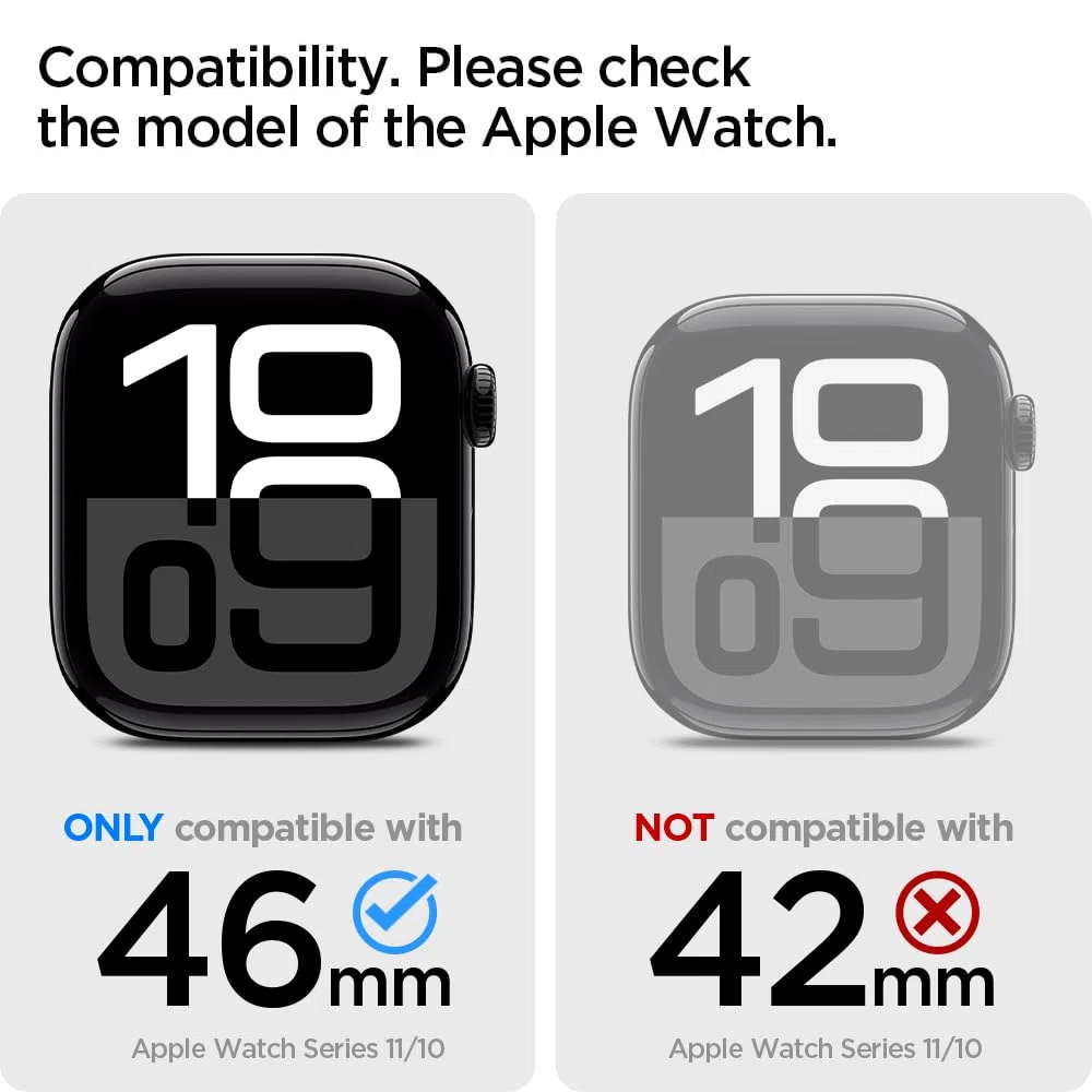 Spigen Rugged Armor Pro Funda con correa de TPU Compatible con Apple Watch Serie 11/10 46mm (2025/2024)