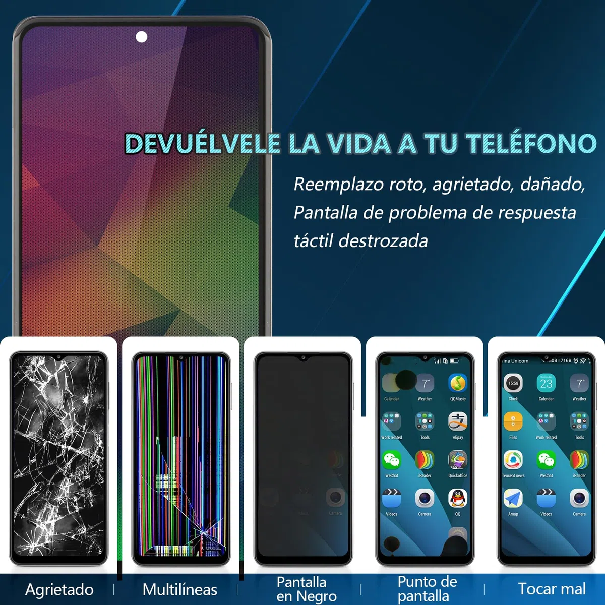 RongZy Pantalla para Xiaomi Redmi Note 14 Pro 5G 24090RA29G Táctil LCD de Repuesto Ensamblaje Digitalizador Reemplazo para Xiaomi Redmi Note 14 Pro 5G con Herramientas de Reparación(Negro)