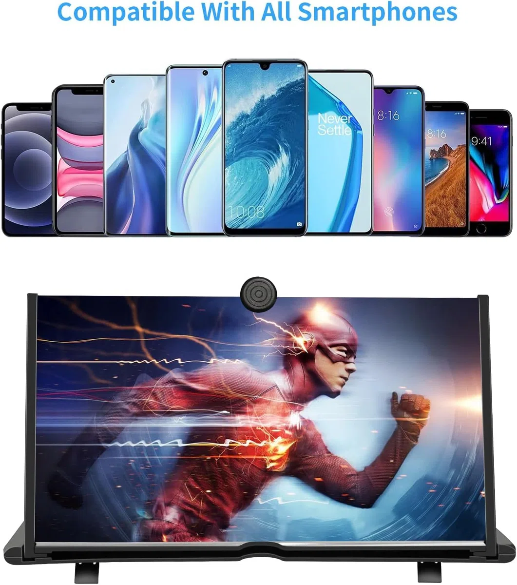 Lupa para móvil 16 Pulgadas,Amplificador de Pantalla para movil, 3D HD Plegable Amplificador de Pantalla para Ver vídeos de películas, para con Todos los Smartphones