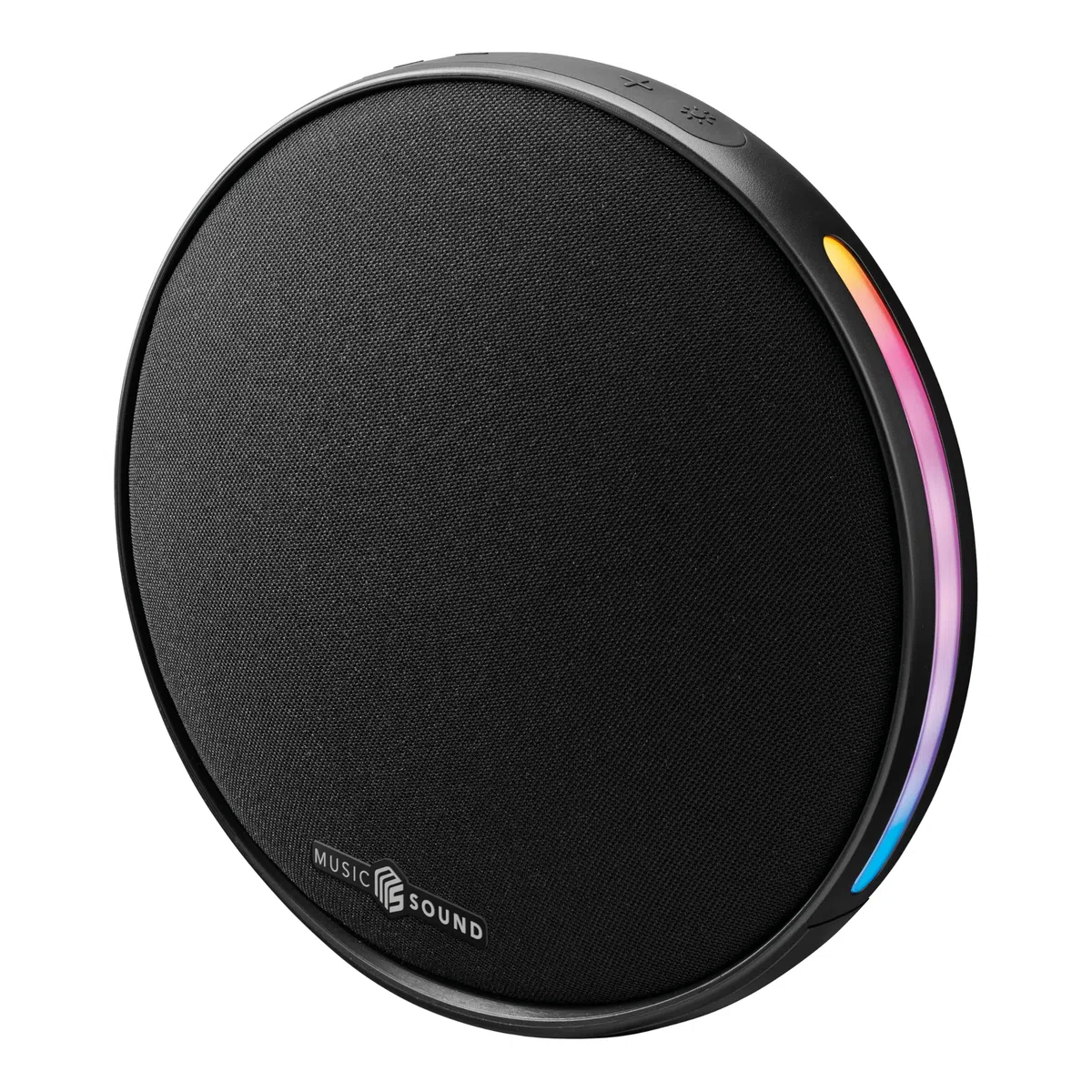 Music Sound Altavoz Bluetooth portátil Vora con 10 W de Potencia, Luces RGB sincronizadas al Ritmo de la música y hasta 6 Horas de autonomía, Negro