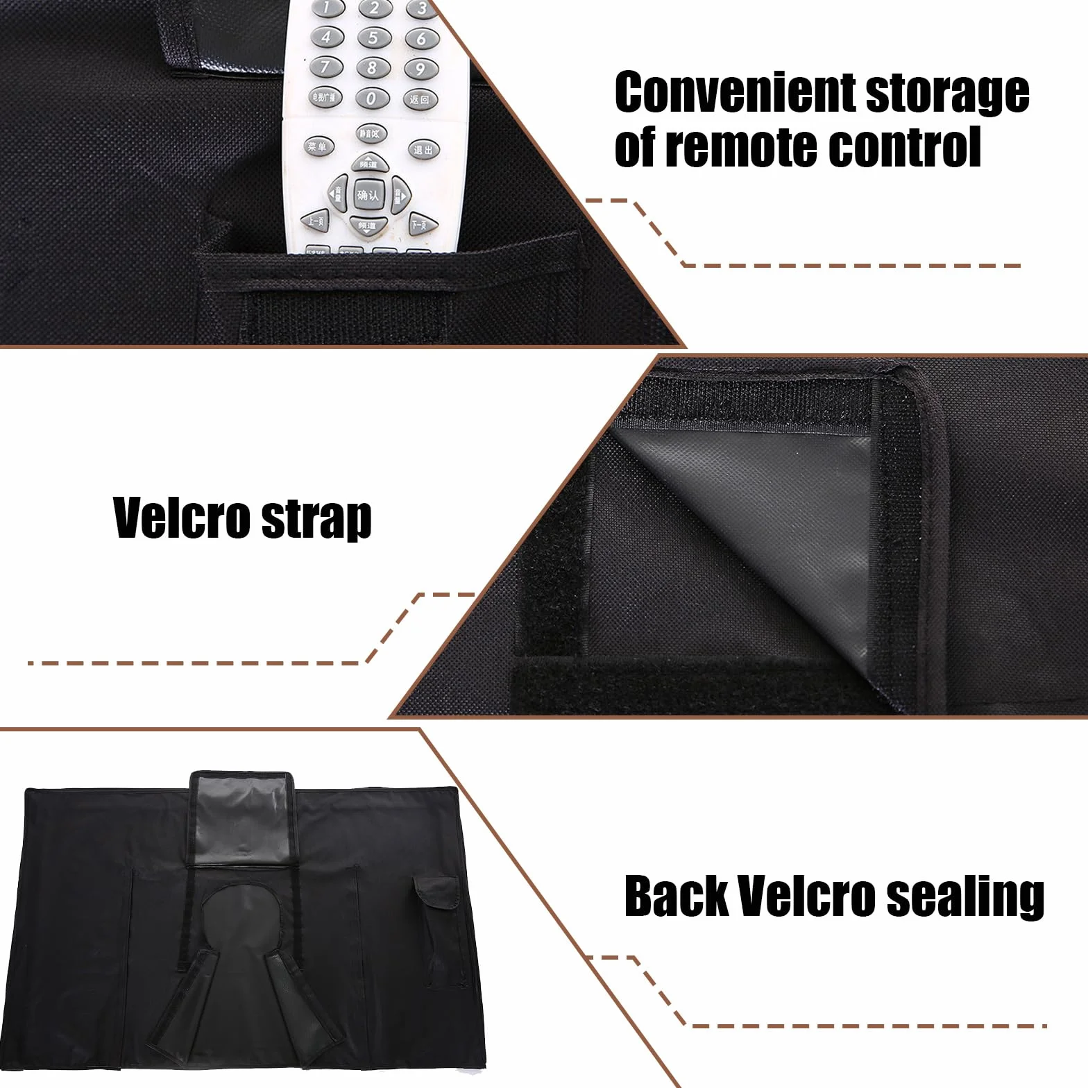 Cubierta para TV al aire libre, cubierta de protección de pantalla de TV, 600d tela Oxford, impermeable, a prueba de polvo, cubierta de TV para exteriores, 40" - 42", 42 x 26,5 x 5 pulgadas, negro