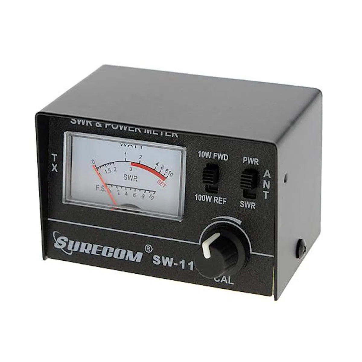 Mcbazel Surecom SW-111 Medidor Analógico para Radios CB: SWR y Potencia, 10W/100W, 27-30 MHz, Compacto y Fácil de Usar