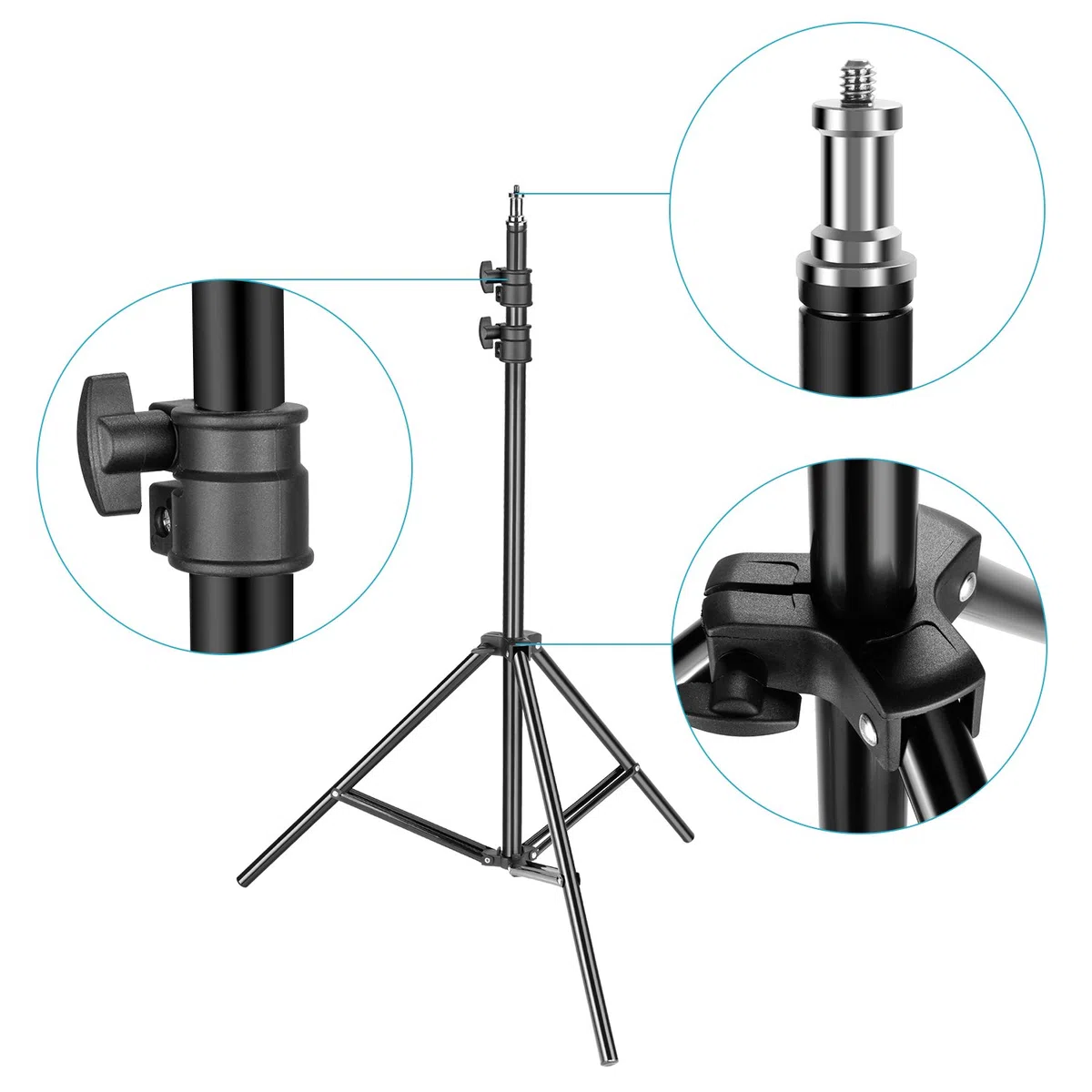 NEEWER Soporte de luz Resistente 92-200 cm, trípode Estable Ajustable para reflectores, softboxes, luz, Paraguas con Capacidad de Carga de hasta 8 kg