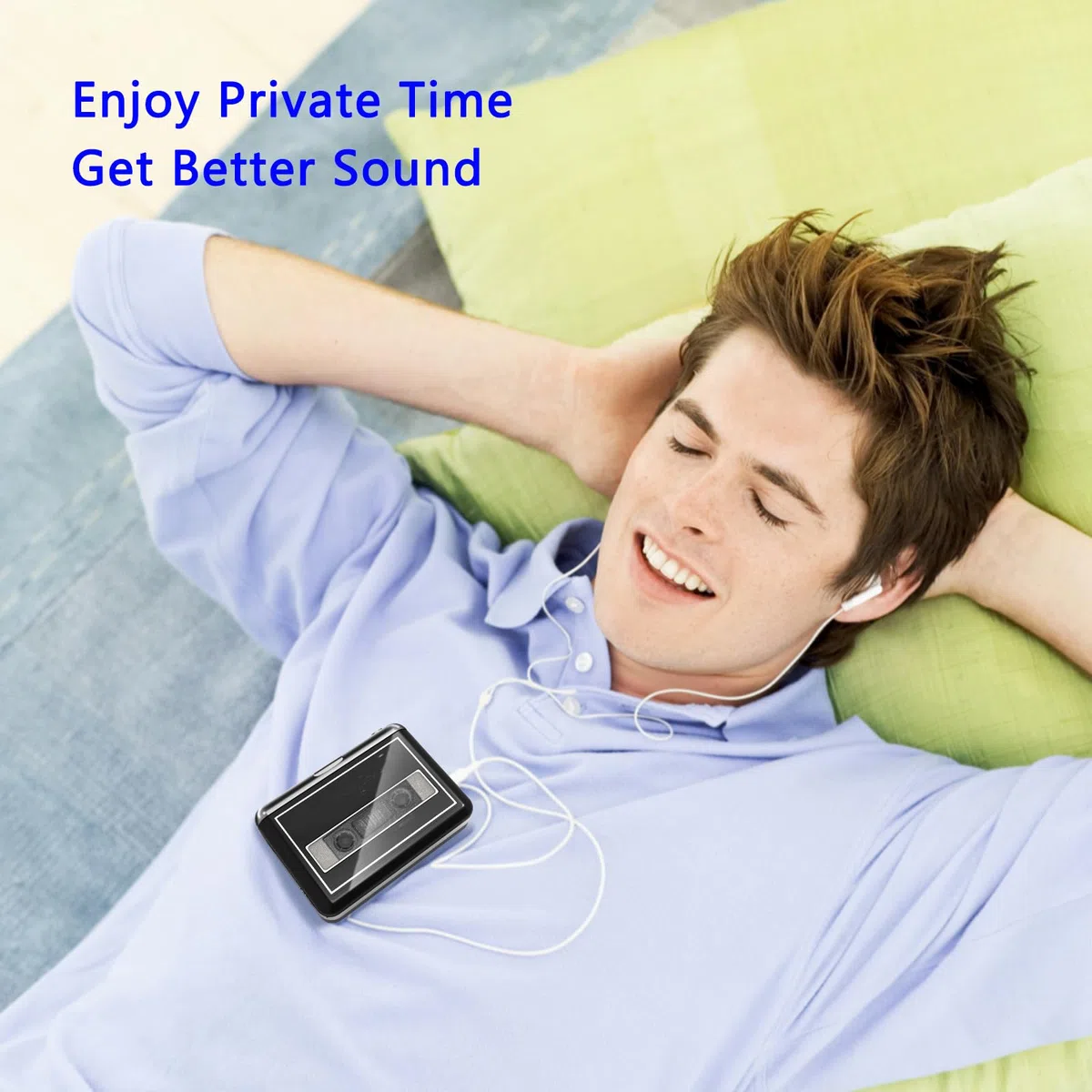 Reproductor de Casetes Portátil, Convierte Casetes a MP3, Compatible con Computadora/Portátile, Rebobinado Automático - Grabación Digital de Música en Casete