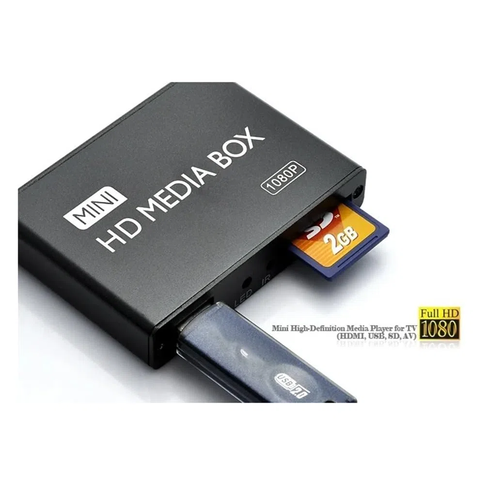 Reproductor Multimedia Full HD 1080P con Reproductor de Vídeo Multimedia, Compatible con para, AV, USB, SD/MMC, MKV, 264, Enchufe Europeo.