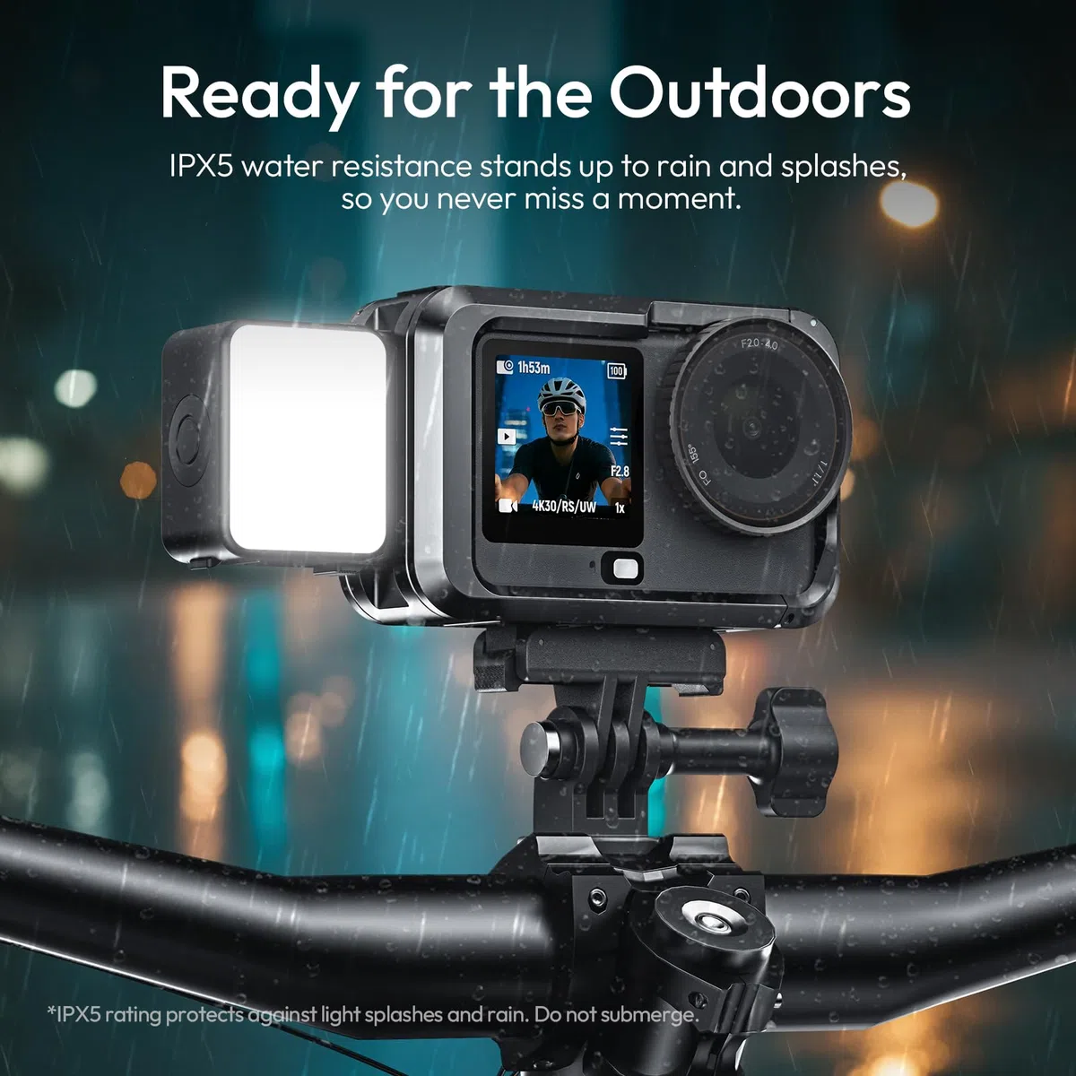 ULANZI LM24 Mini Luz de Vídeo para dji Osmo Action 6/Osmo Nano, Luz de Vídeo de Relleno con Fijación Magnética Rápida, Luz Fotográfica con Batería de 500mAh para Cámara de Acción