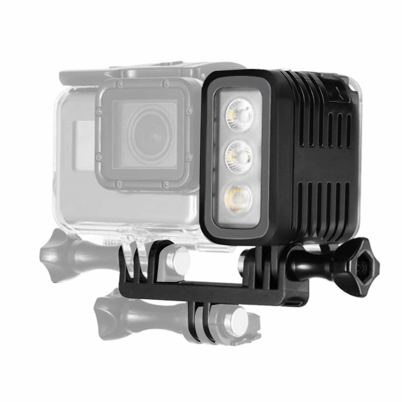 Luz de Vídeo LED Impermeable Regulable de Alta Potencia de 45m, Luz de Relleno de Buceo de Vídeo LED Impermeable, para Cámara de Movimiento GoPro Hero 4