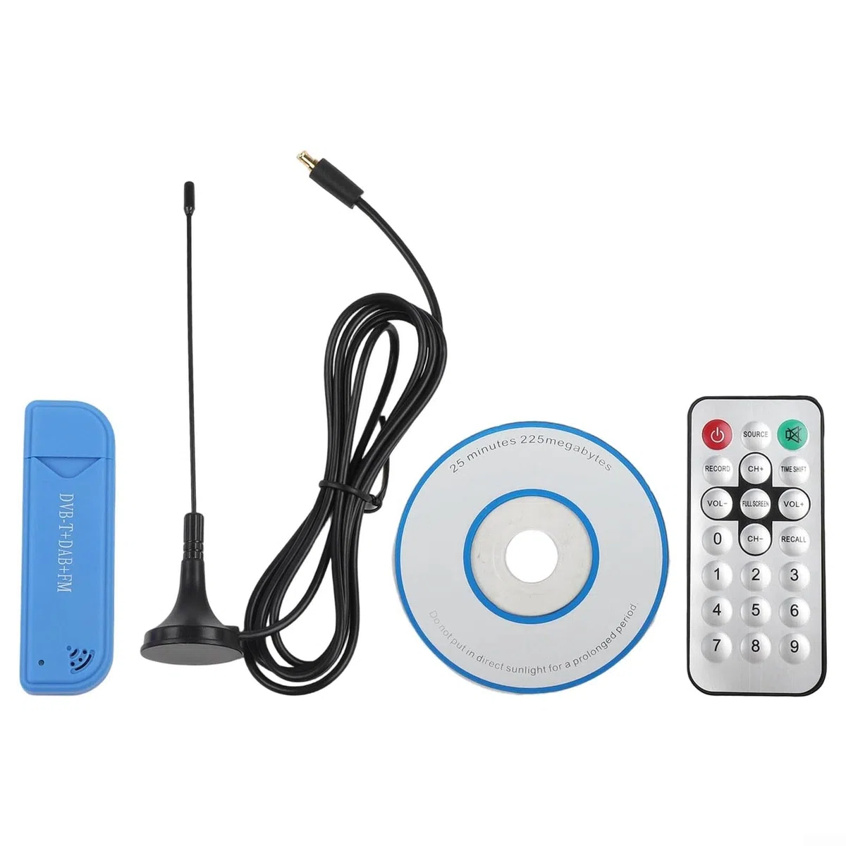 DAZZLEEX Sintonizador de TV digital USB 2.0 25MHz-1760MHz con antena, RTL2832U y chipset R828D para modos FM/AM/NFM/DSB/USB/LSB/CW, compatible con Scanni inalámbrico